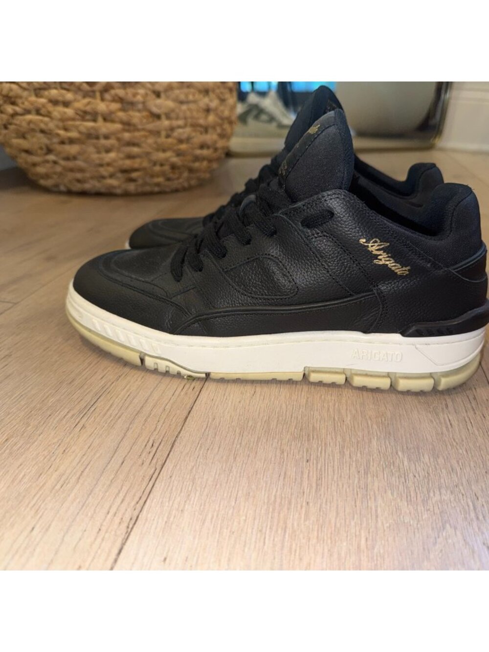 Axel Arigato Area Lo Sneaker Black White Leather Suede Men's US 8 EU 41